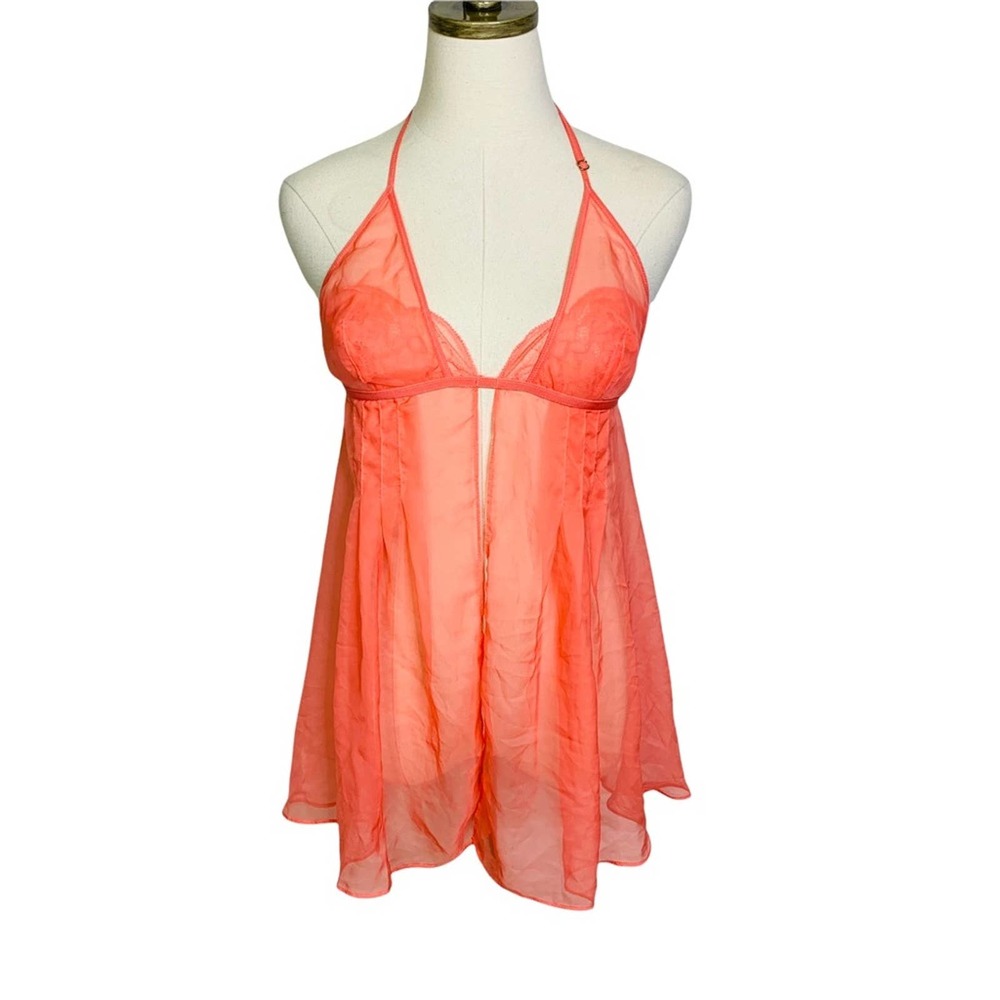 Victoria's Secret Very Sexy MEDIUM Coral Sheer Cami 2867